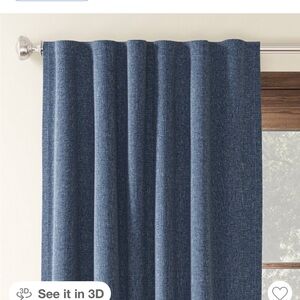 Threshold Navy Curtain Panel 50”x84” Blackout Denim Threshold - set of 2 panels